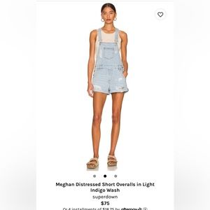 Women's Superdown Short Jean Overalls - Dark Wash size XS